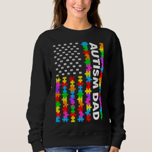 Sudadera Funny American Flag Autism Dad Autism Awareness Fa