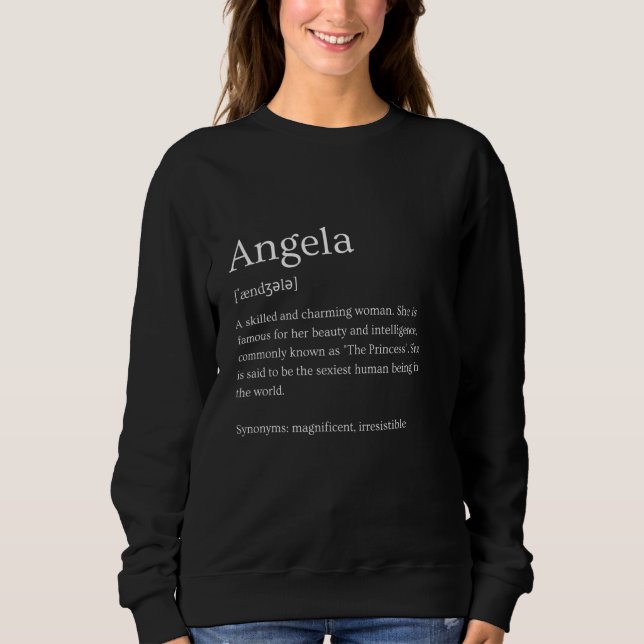 Sudadera Funny Angela Name Significaning - Angela Personali (Anverso)