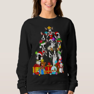 Sudadera Funny árbol de navidad de Boston Terrier ilumina P