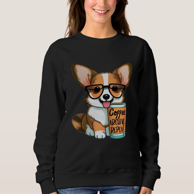 Sudadera Funny Archivist Coffee Lover Corgi Owner Archive R (Anverso)