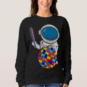 Sudadera Funny Astronauta Autism Awareness Puzzle Piece Bas