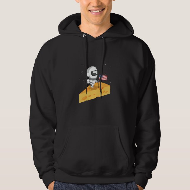 Sudadera Funny Astronauta Moon Landing Cheese design Space  (Anverso)