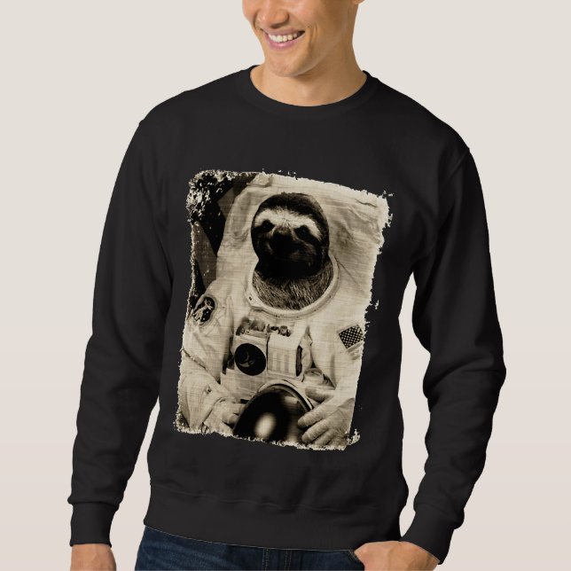 Sudadera Funny Astronauta Sloth Mashup Vintage (Anverso)
