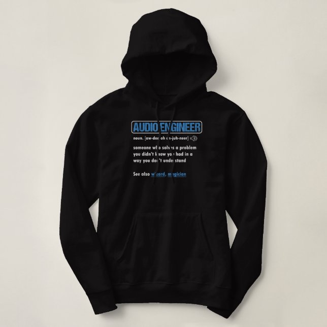 Sudadera Funny Audio Engineer Definition Sound Technician E (Diseño del anverso)