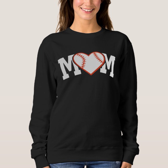 Sudadera Funny Baseball Softball Ball Mom Heart Love (Anverso)