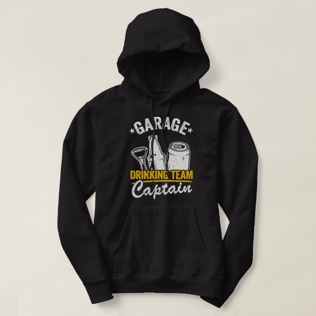 Sudadera Funny Beer Garage Drinker Garage Dragage Team Cap (Diseño del anverso)
