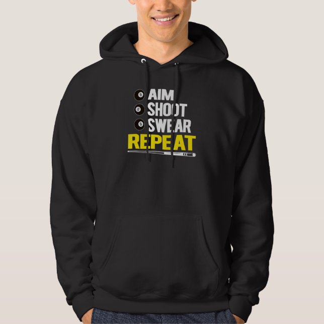 Sudadera Funny Billiards Pool Jugadores Apuntan A Disparar  (Anverso)
