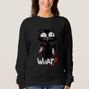 Sudadera Funny Black Halloween Cat Knife Crazy Cats