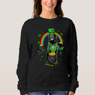 Sudadera Funny Black Lab Leprechaun Shamrock St Patrick's D