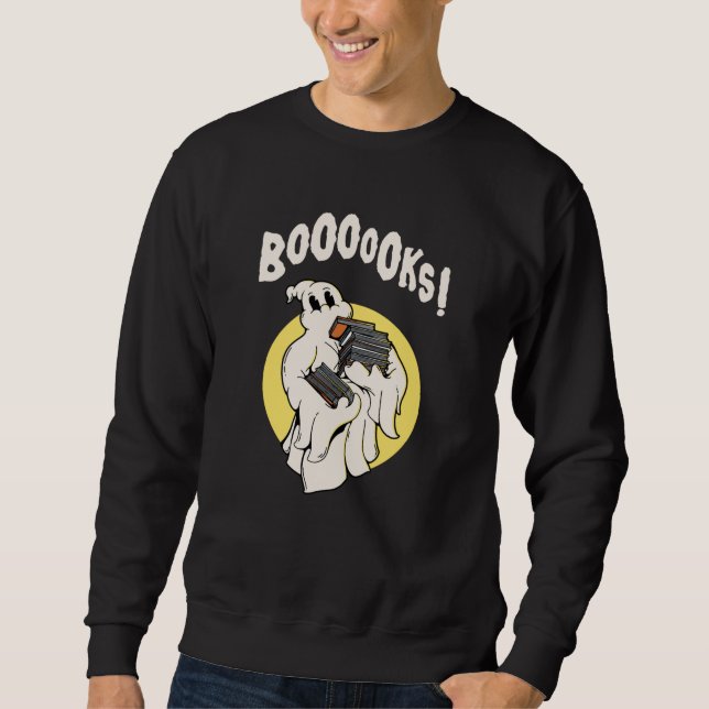 Sudadera Funny Bookworm Ghost Halloween Costume Boooooks (Anverso)