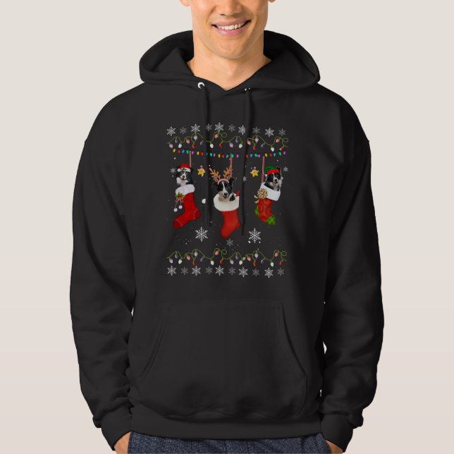 Sudadera Funny Border Collie Navidades Socks Lights Gift Do (Anverso)