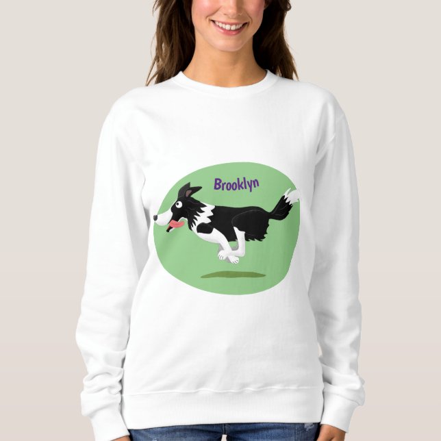 Sudadera Funny Border Collie perro corriendo personalizado (Anverso)