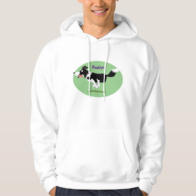 Sudadera Funny Border Collie perro corriendo personalizado (Anverso)