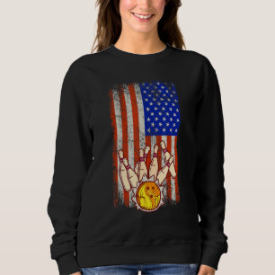 Sudadera Funny Bowler Vintage American Flag Bowling Team