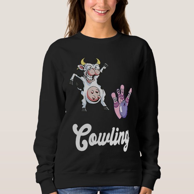 Sudadera Funny Bowling Bowler Cow Strike Bowling Team Bowli (Anverso)
