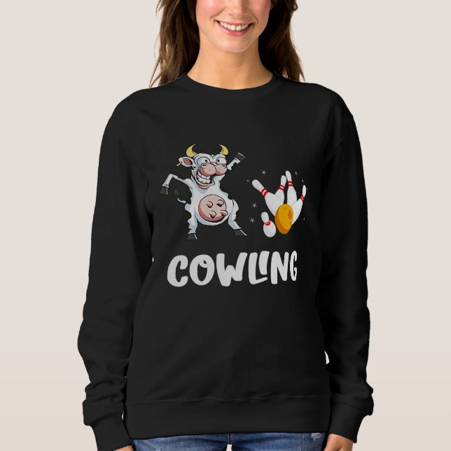 Sudadera Funny Bowling Bowling Cow Strike Bowler Bowling Pi (Anverso)