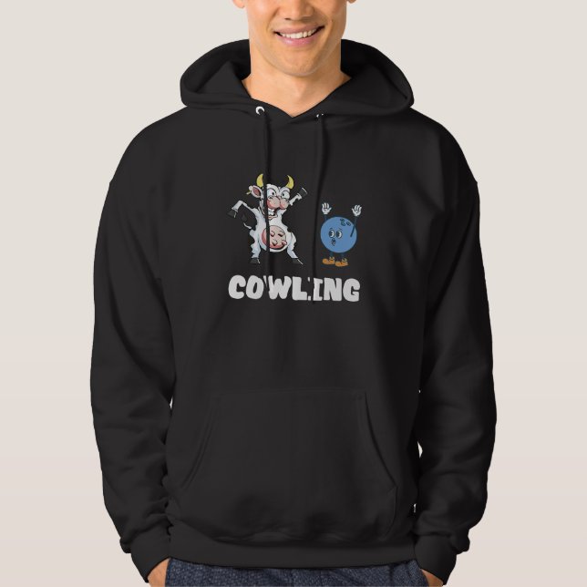 Sudadera Funny Bowling Cow Bowling Ball Bowler Strike Bowli (Anverso)