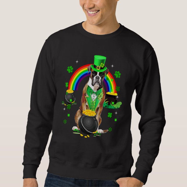 Sudadera Funny Boxer Leprechaun Shamrock St Patrick's Day (Anverso)