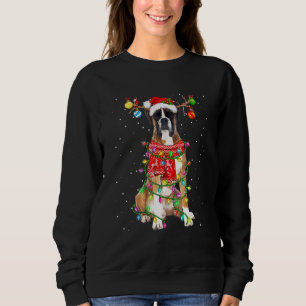 Sudadera Funny Boxer Navidades de perro alumbran a los vend