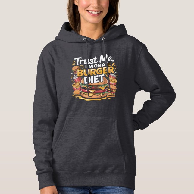 Sudadera Funny Burger Diet Graphic T-Shirt Design (Anverso)