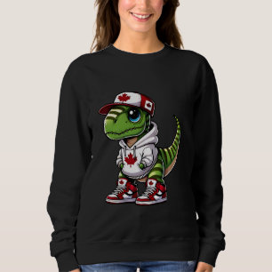 Sudadera Funny Canada Day T-rex Dinosaur Canada Flag Kids G