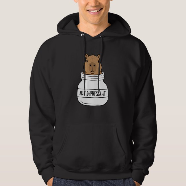 Sudadera Funny Capybara Cute Anti Depressant Zoo Boys Girls (Anverso)