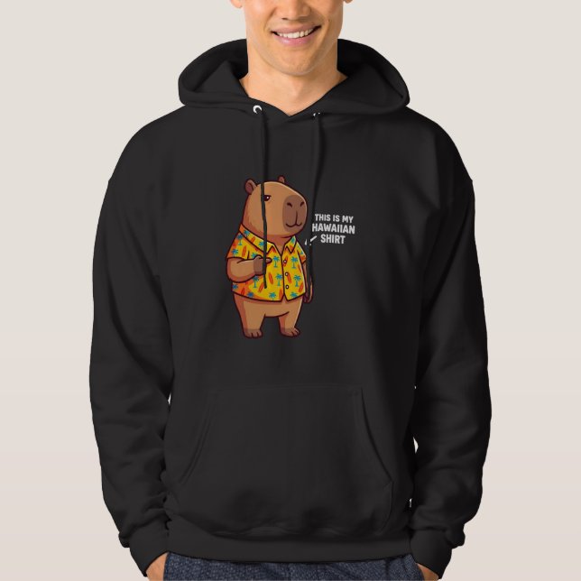 Sudadera Funny Capybara Hawaiian Aloha Tropical Summer Vaca (Anverso)