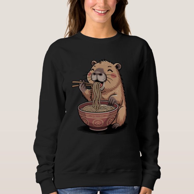 Sudadera Funny Capybara Japanese Ramen Enthusiast Kawaii Me (Anverso)