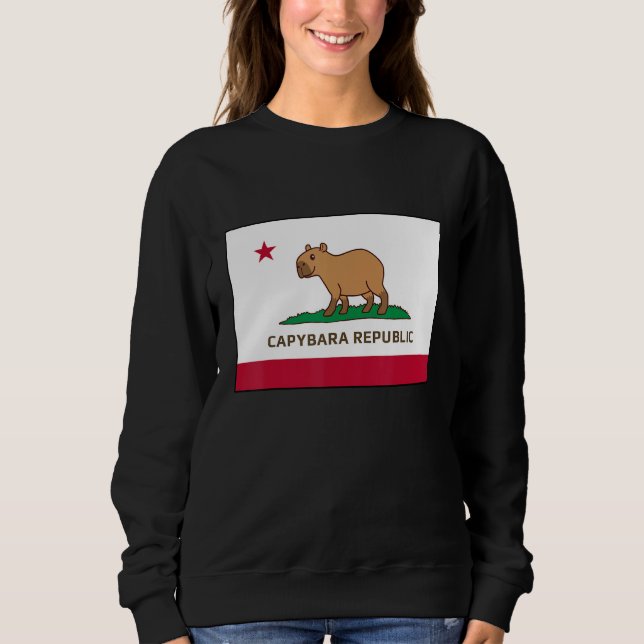 Sudadera Funny Capybara Republic California Flag (Anverso)