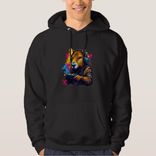 Sudadera Funny Capybara Tee Gamepad Auriculares Videojuegos