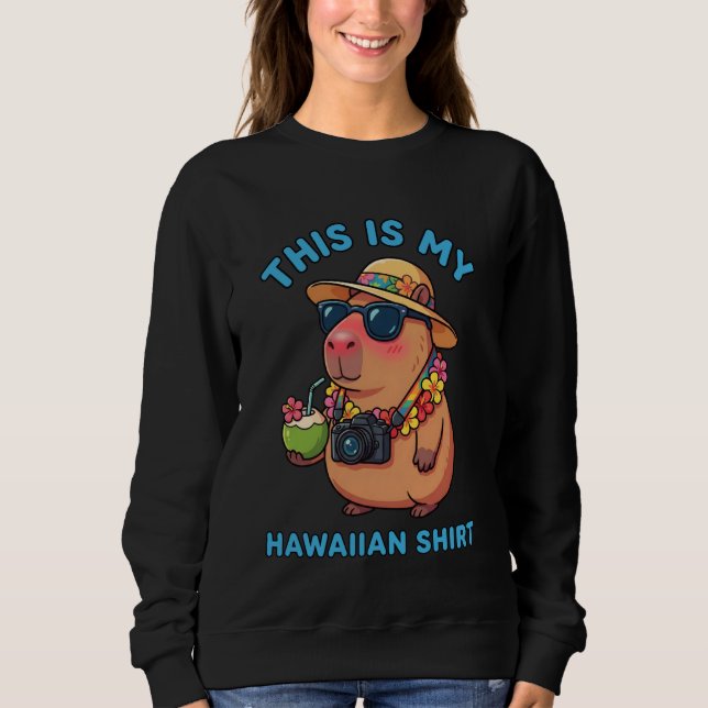 Sudadera Funny Capybara Tourist Hawaiian Vacation Summer Al (Anverso)
