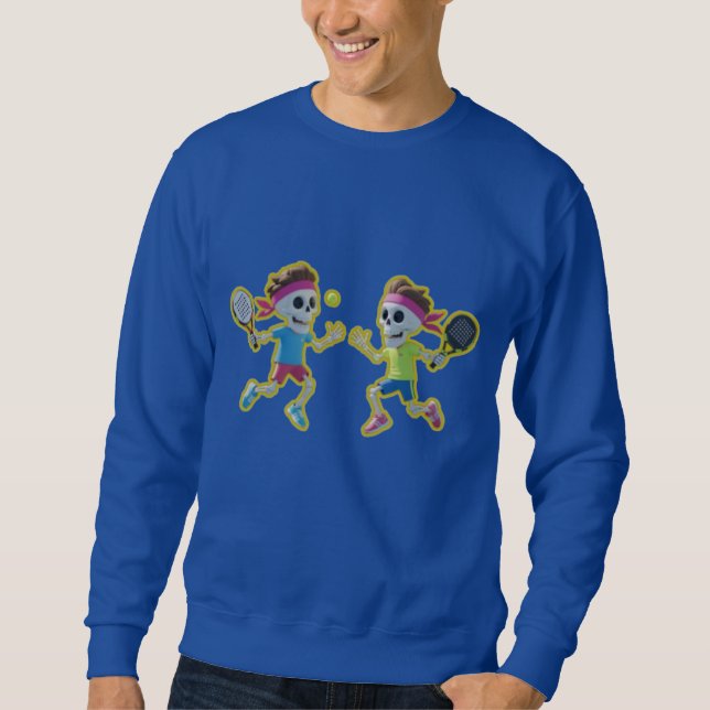 Sudadera Funny Cartoon Skeletons Playing Padel Tennis – 3D  (Anverso)