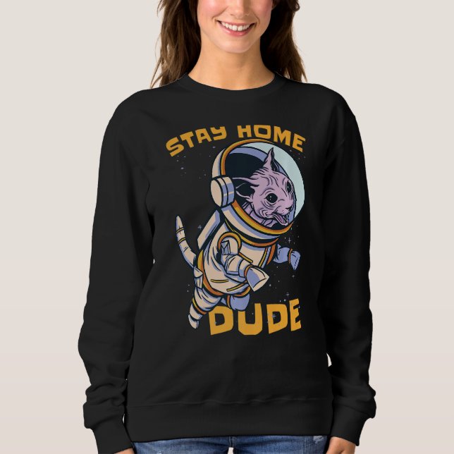 Sudadera Funny Cat Astronauta Space Premium (Anverso)