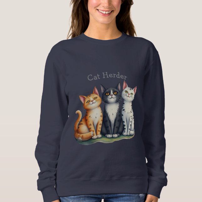 Sudadera Funny Cat Herder para el amante del gato (Anverso)