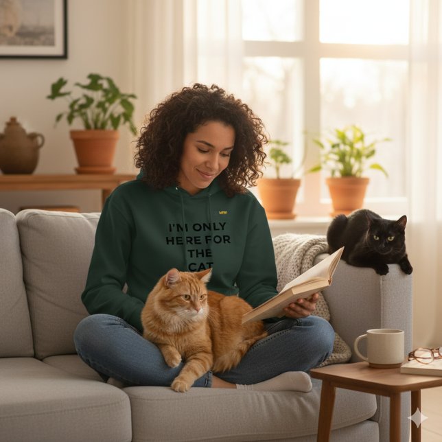 Sudadera Funny Cat Lover Hoodie | "Only Here for the Cat" (Subido por el creador)