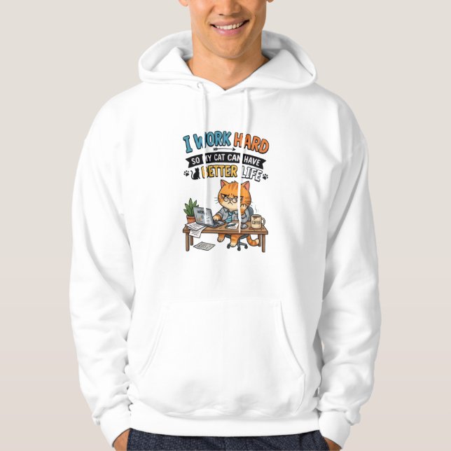 Sudadera Funny Cat Office Worker (Anverso)