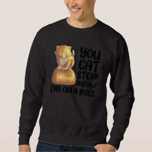 Sudadera Funny Cat On Dinner Roll Para Los Hombres Gatitos
