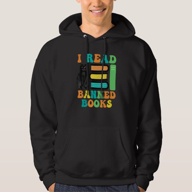 Sudadera Funny Cat Reader I Read Banned Books For men and W (Anverso)