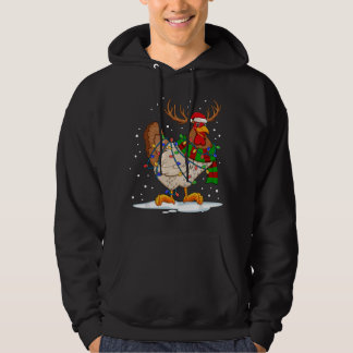 Sudadera Funny Chicken Christmas Reindeer Christmas Lights 