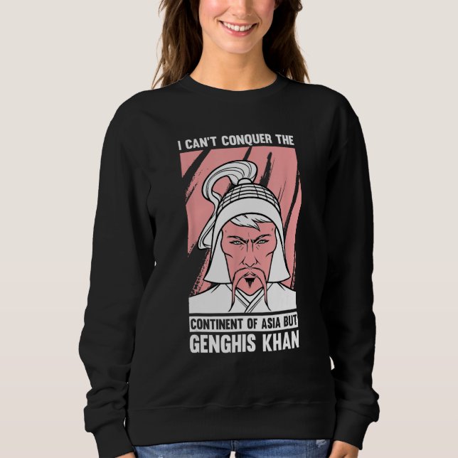 Sudadera Funny Chiste de historia mongol y Genghis Khan Quo (Anverso)