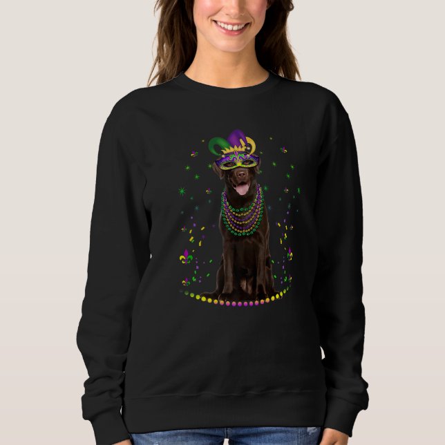 Sudadera Funny Chocolate Lab Lover Cute Mardi Gras Carnival (Anverso)