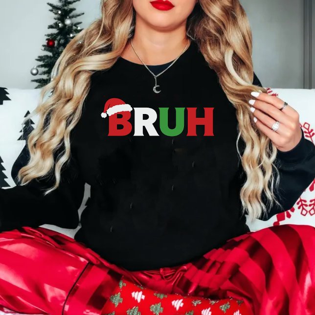 Sudadera Funny Christmas "BRUH" Santa Hat (Subido por el creador)