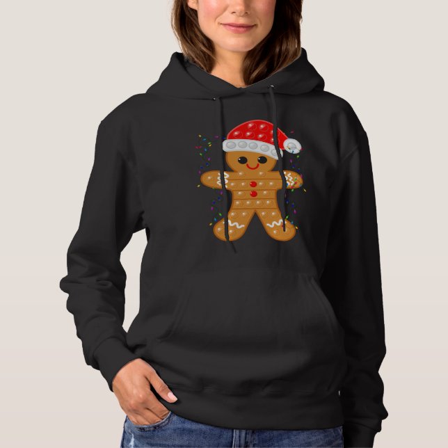 Sudadera Funny Christmas Gingerbread Cookie Santa Cap Pop I (Anverso)