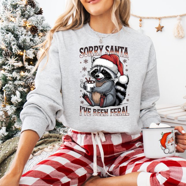 Sudadera Funny Christmas Raccoon Sweatshirt (Personalize this cute Funny Christmas Raccoon sweatshirt. )