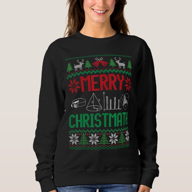 Sudadera Funny Christmath Math Teacher Ugly Navidades (Anverso)