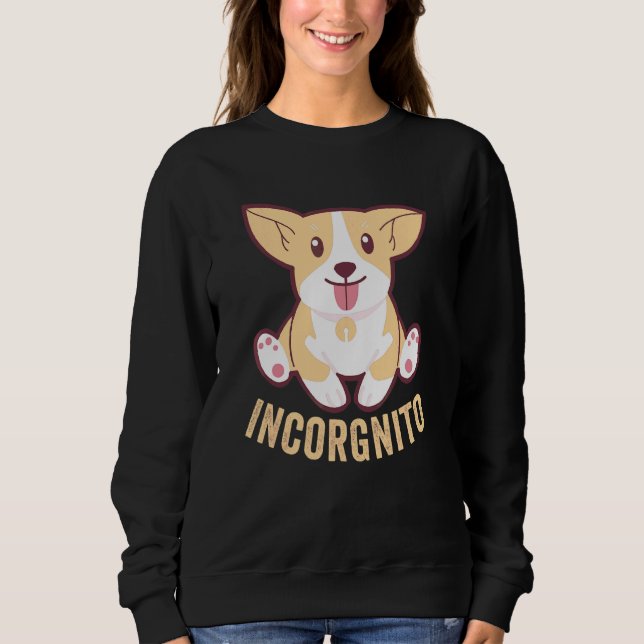 Sudadera Funny Corgi Incorgnito Welsh Face Dog Pun (Anverso)