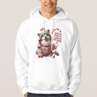 Sudadera Funny Corgi/Pomeranian Dog in Sweater: "Snow Way!"