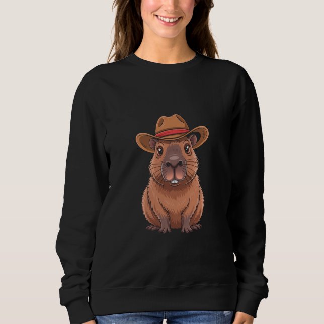 Sudadera Funny Cowboy Capybara Kids Retro Graphic (Anverso)