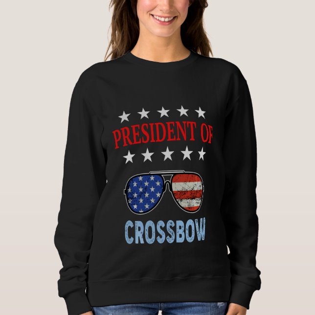 Sudadera Funny Crossbow Accessories Usa Flag Crossbow Sayin (Anverso)