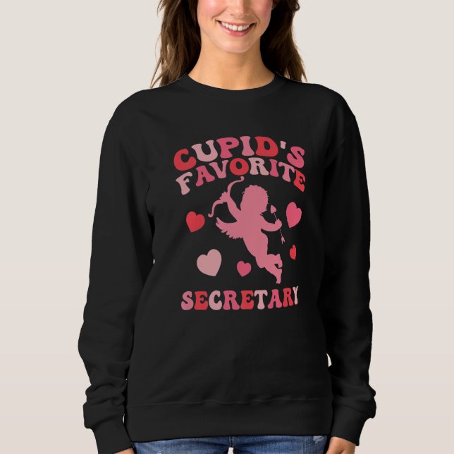 Sudadera Funny Cupid's Favorite Secretary Valentine's Day P (Anverso)